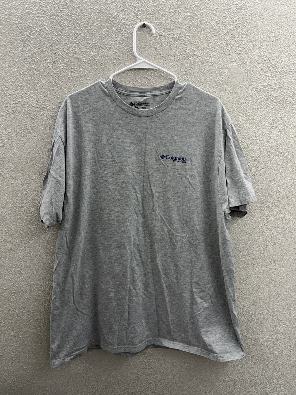 Columbia PFG Mens T-Shirt Size XXL Gray Dog Outdoor Graphic Short Sleeve